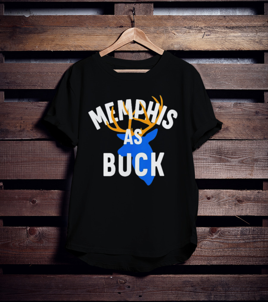 Memphis As Buck Blue Deer Head With Antlers T-Shirt