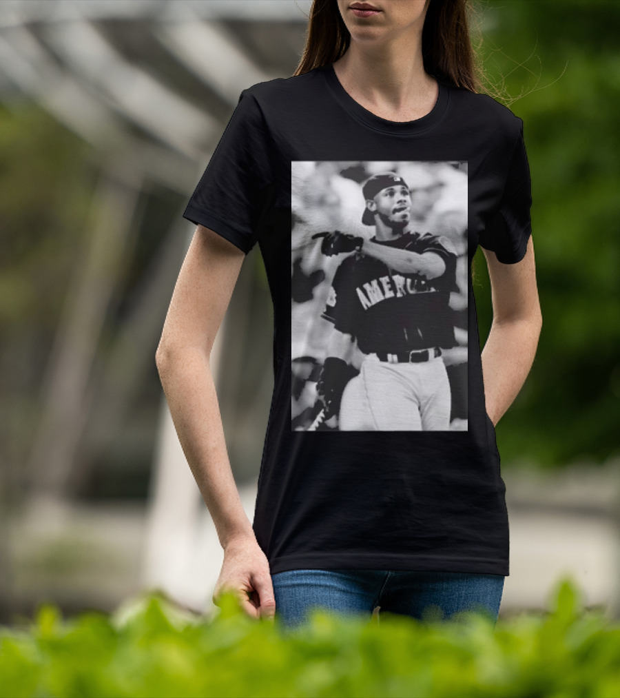 Mina Kimes Wearing Ken Griffey Jr. Baseball America Jersey T-Shirt