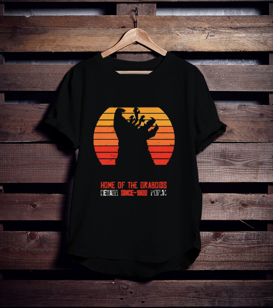 Perfection Nevada Home Of The Graboids Since 1902 Pop 14 Vintage Sunset T-Shirt