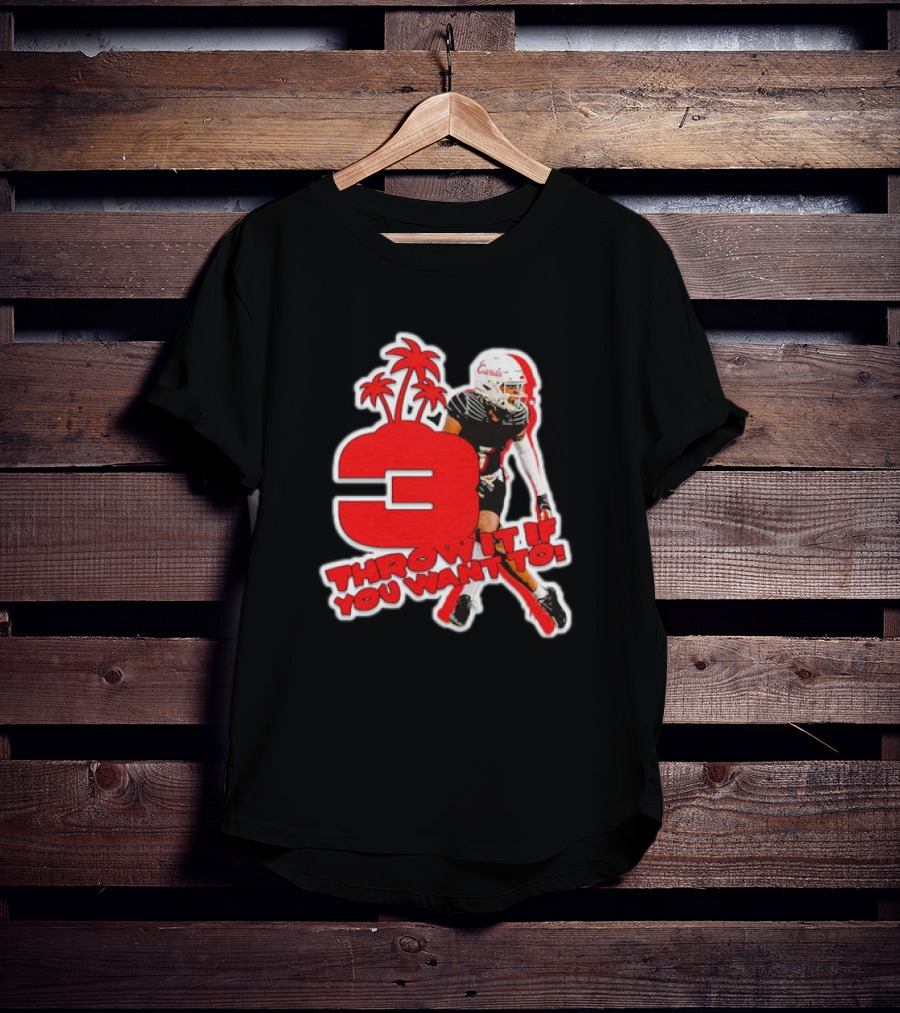 Quincy Riley Number 3 Football Throw It If You Want To Palm Trees T-Shirt