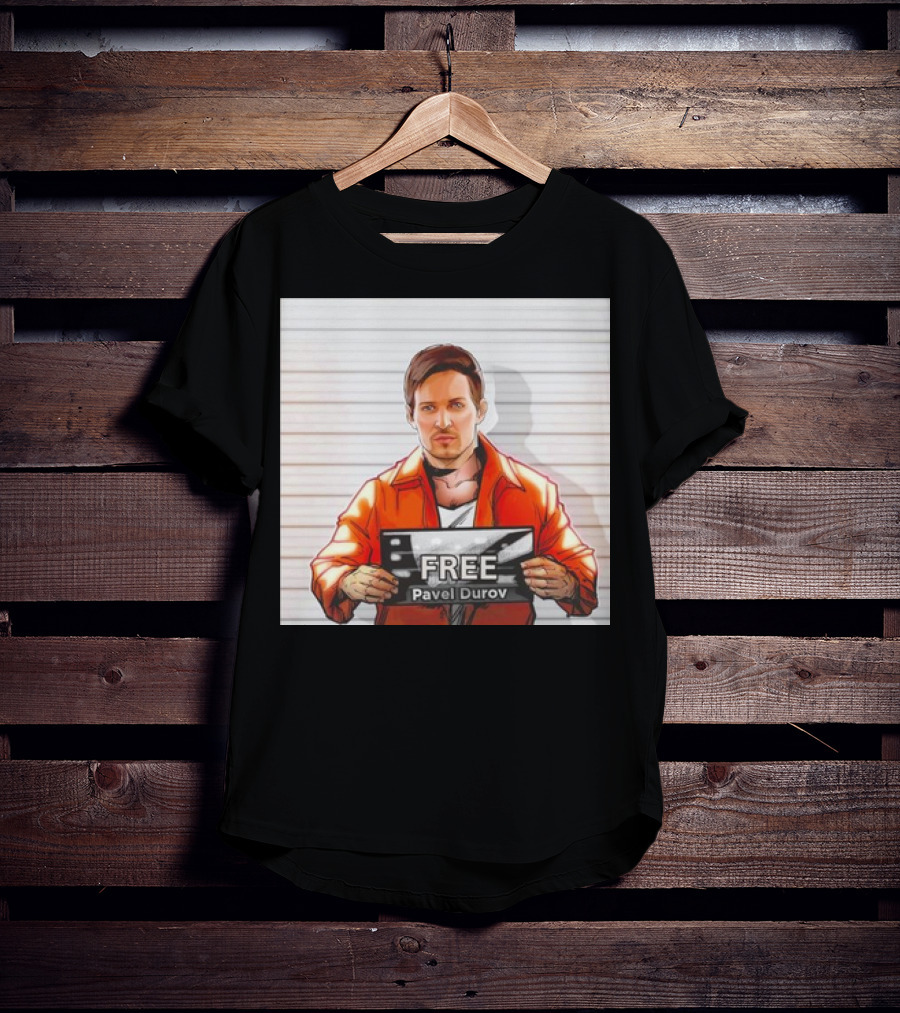 Free Pavel Durov Mugshot Cartoon T-Shirt
