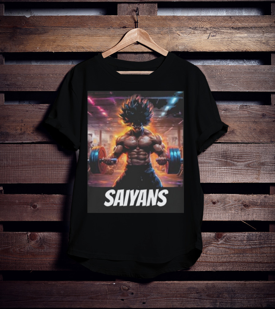 Saiyan Workout Gym Motivation Saiyans Strength Training Anime Fusion T-Shirt