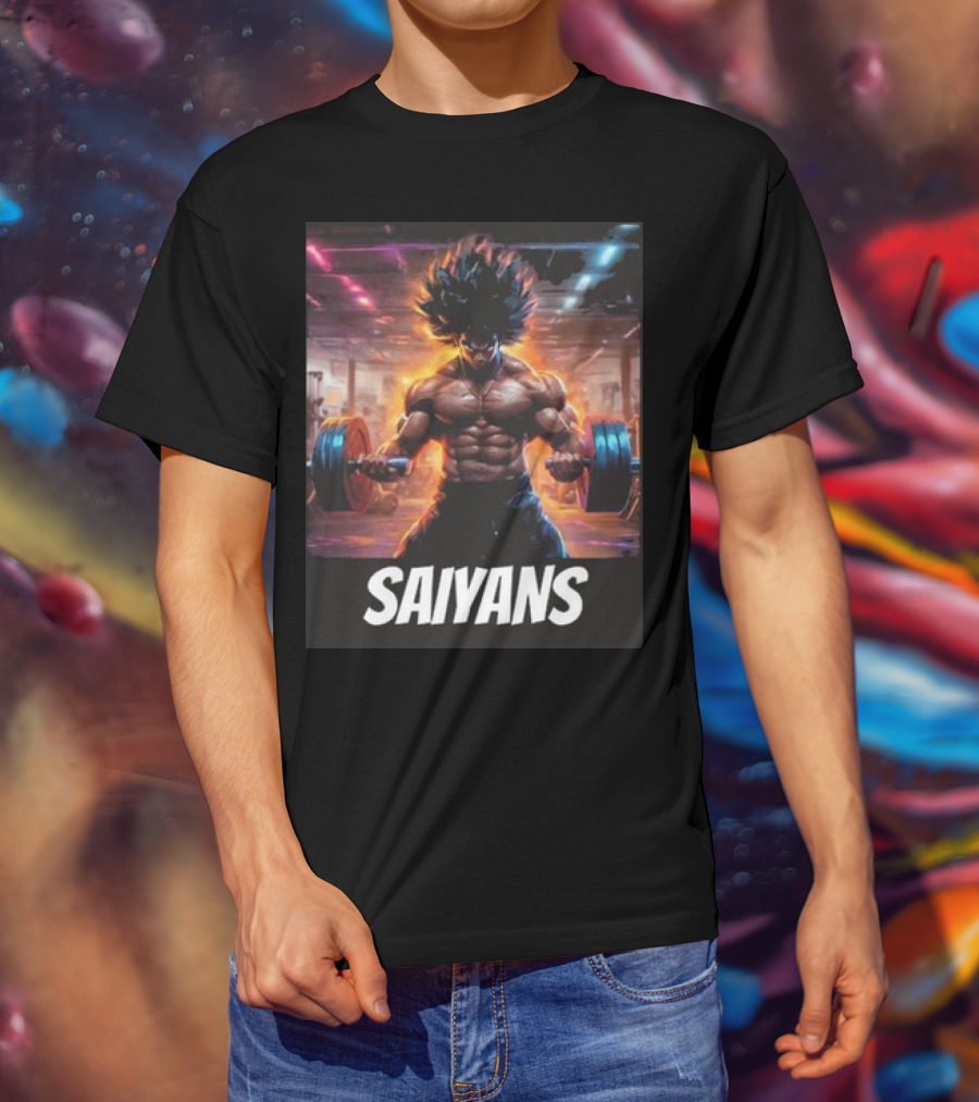 Saiyan Workout Gym Motivation Saiyans Strength Training Anime Fusion T-Shirt