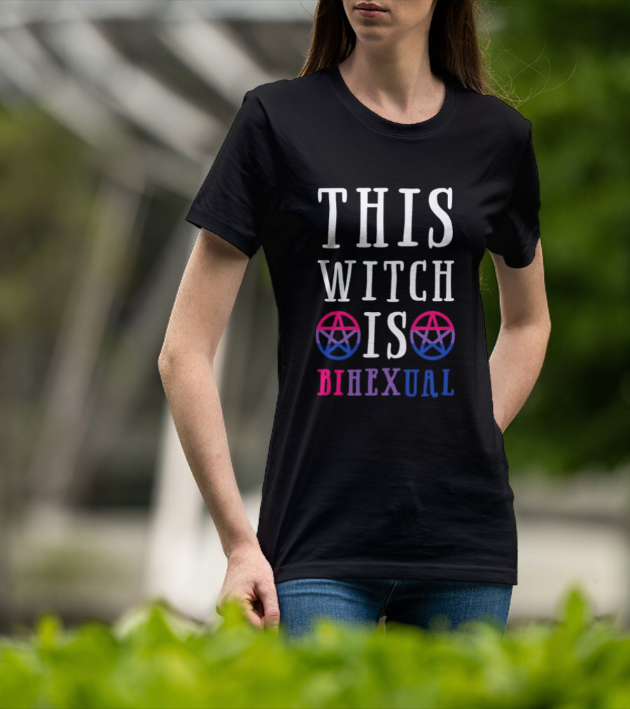 This Witch Is Bihexual With Pink And Blue Pentagrams T-Shirt