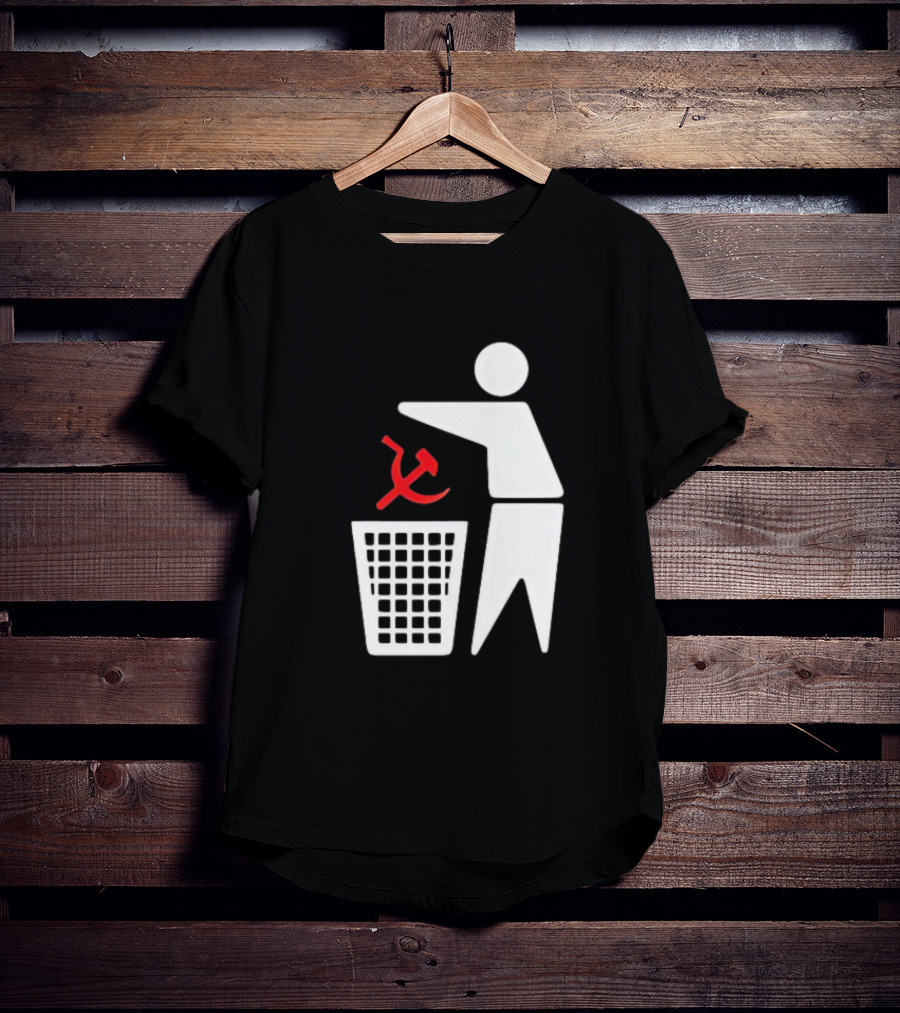 Communism Trash Can Hammer Sickle Disposal T-Shirt