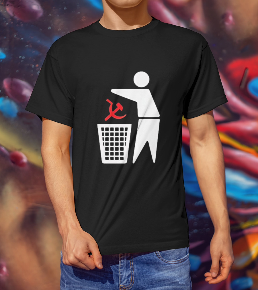 Communism Trash Can Hammer Sickle Disposal T-Shirt