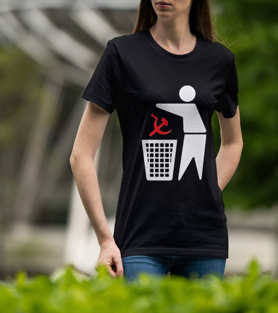 Communism Trash Can Hammer Sickle Disposal T-Shirt