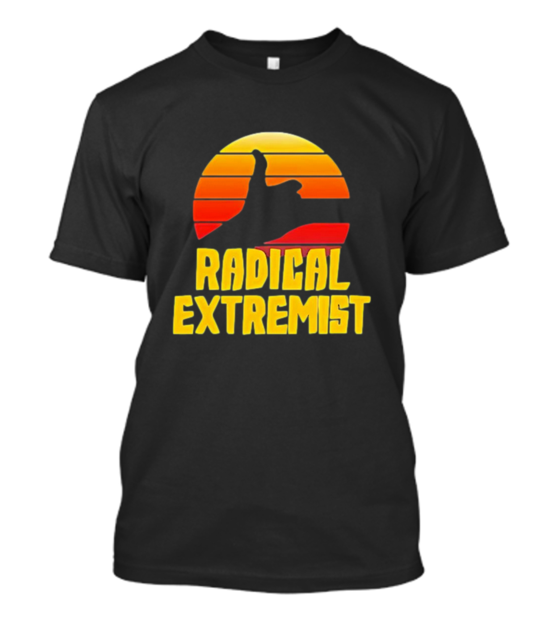Radical Extremist Vintage Sunset Shaka Hand Gesture T-Shirt