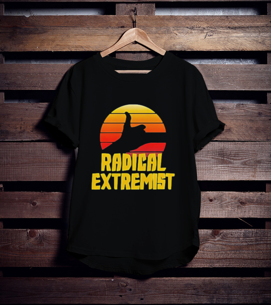 Radical Extremist Vintage Sunset Shaka Hand Gesture T-Shirt