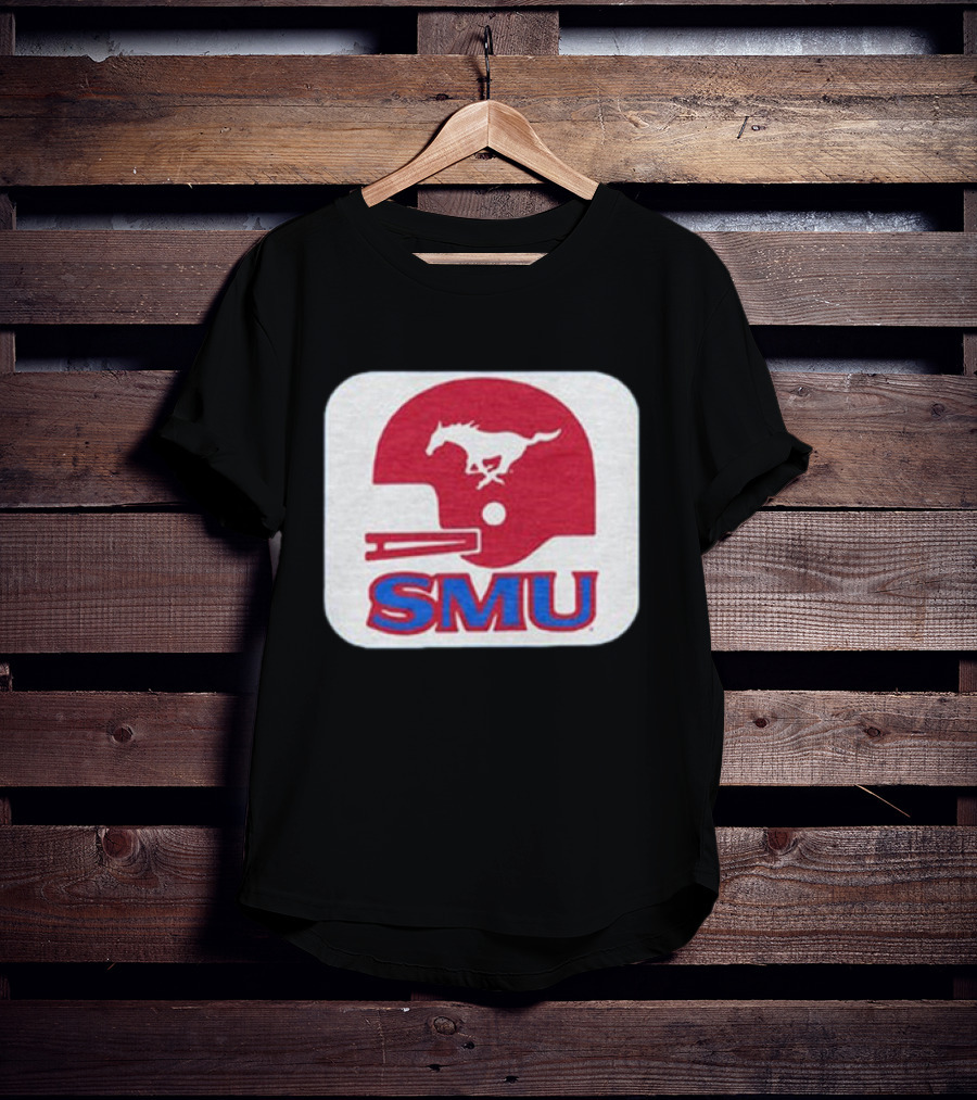 SMU Mustangs Football Red Helmet T-Shirt