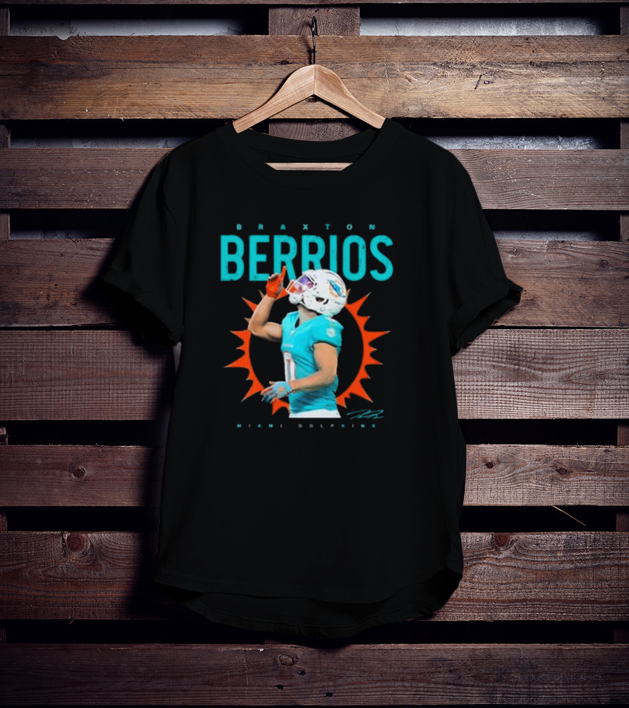 Braxton Berrios Miami Dolphins Signature Player Highlight T-Shirt