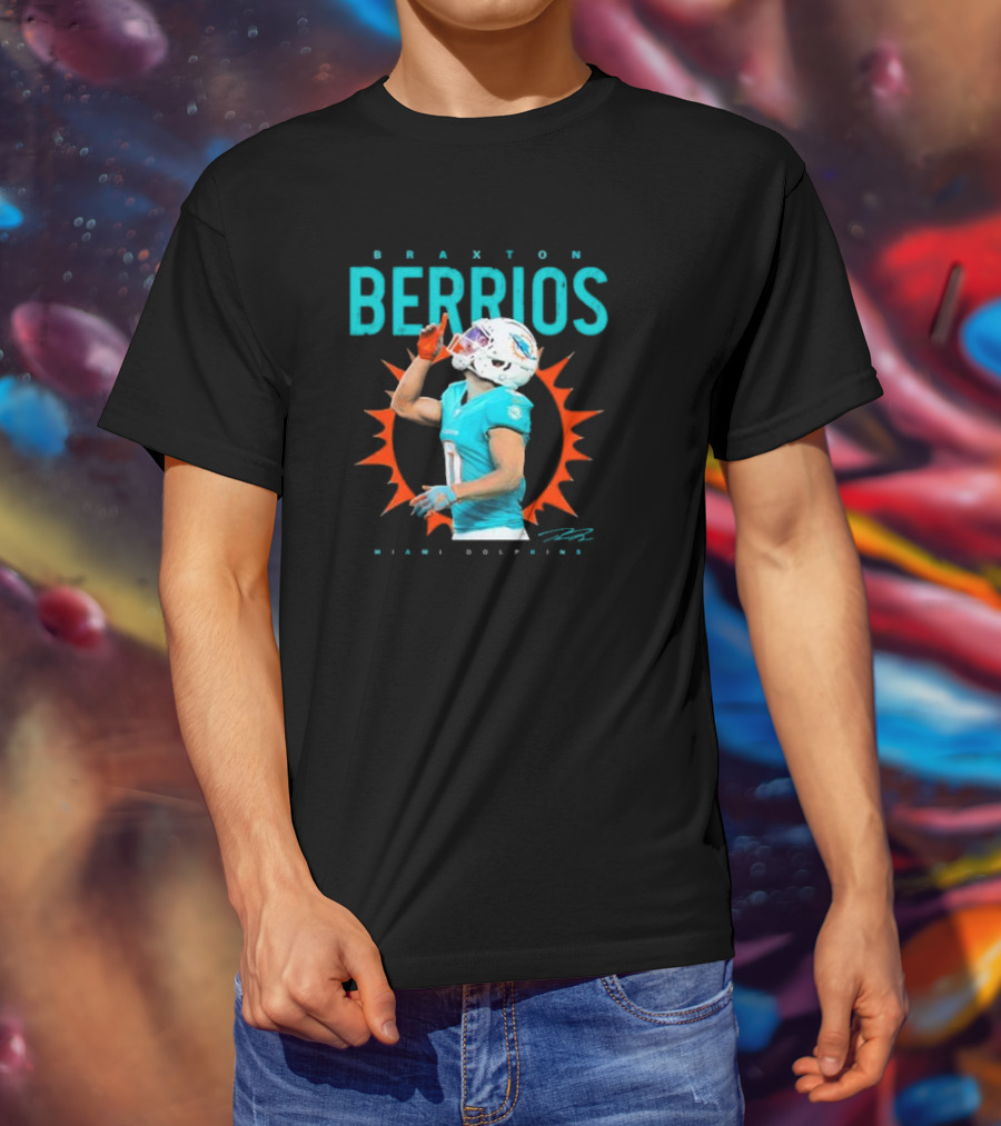 Braxton Berrios Miami Dolphins Signature Player Highlight T-Shirt