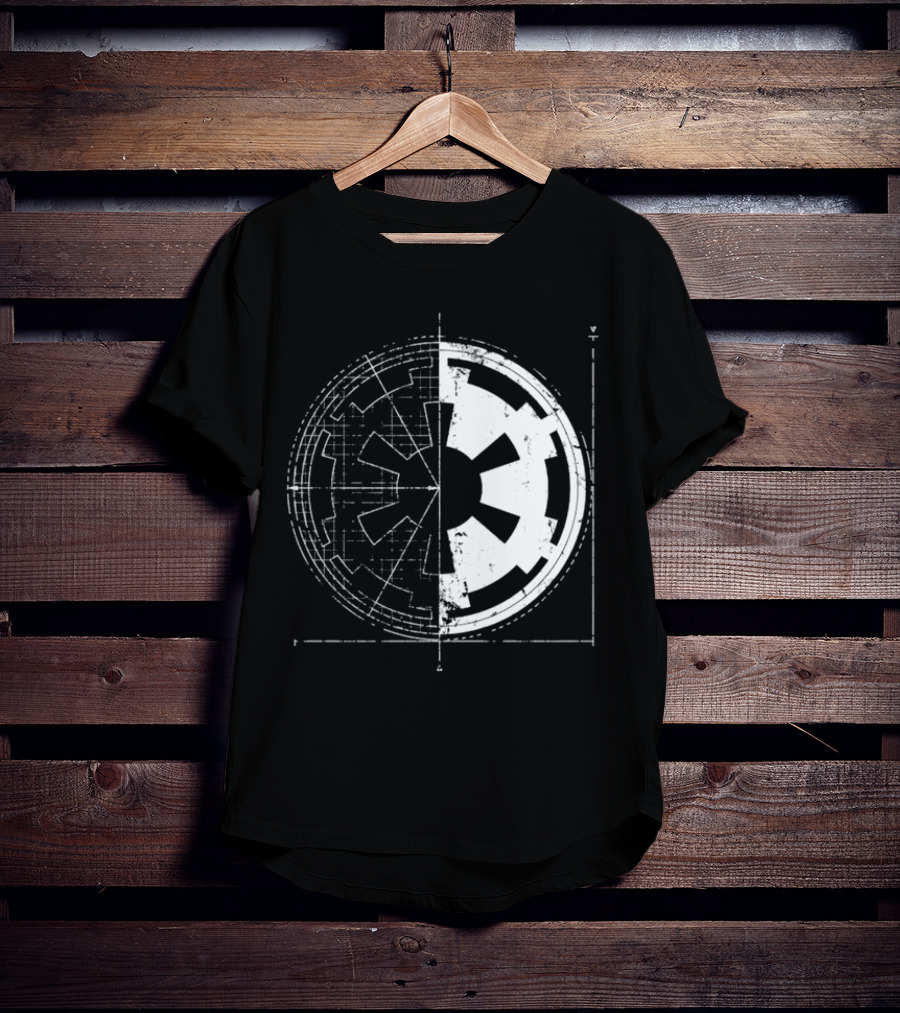 Galactic Empire Emblem Blueprint Schematic Diagram T-Shirt