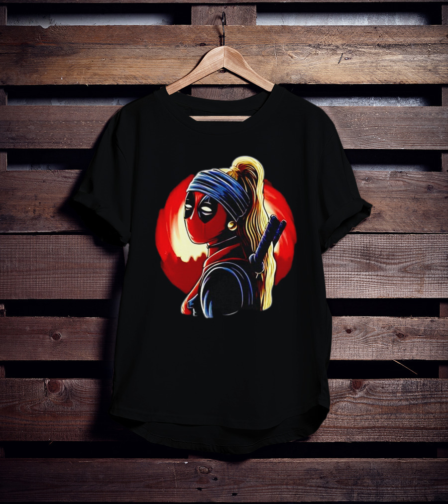 Ladypool Meets Vermeer’s Girl With A Pearl Earring Fusion T-Shirt