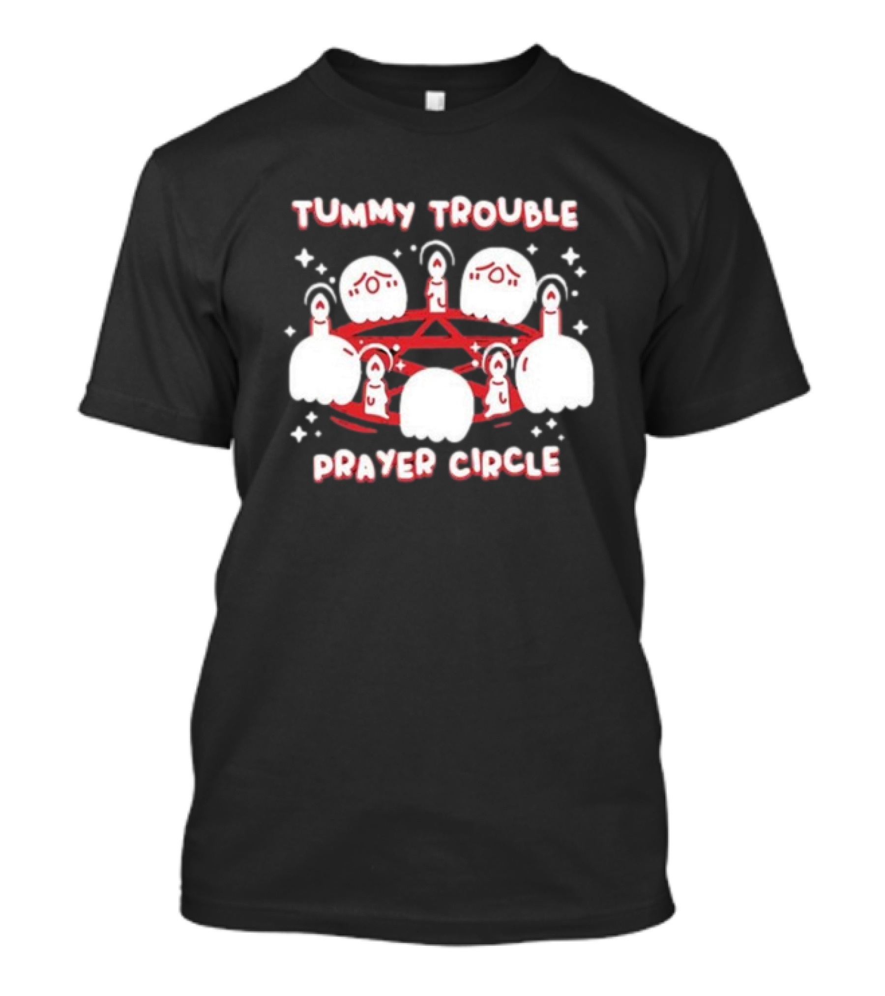 Tummy Trouble Prayer Circle Candle Creatures Ritual T-Shirt