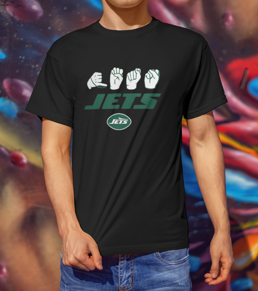 New York Jets NFL ASL Love Sign Homage American Sign Language T-Shirt