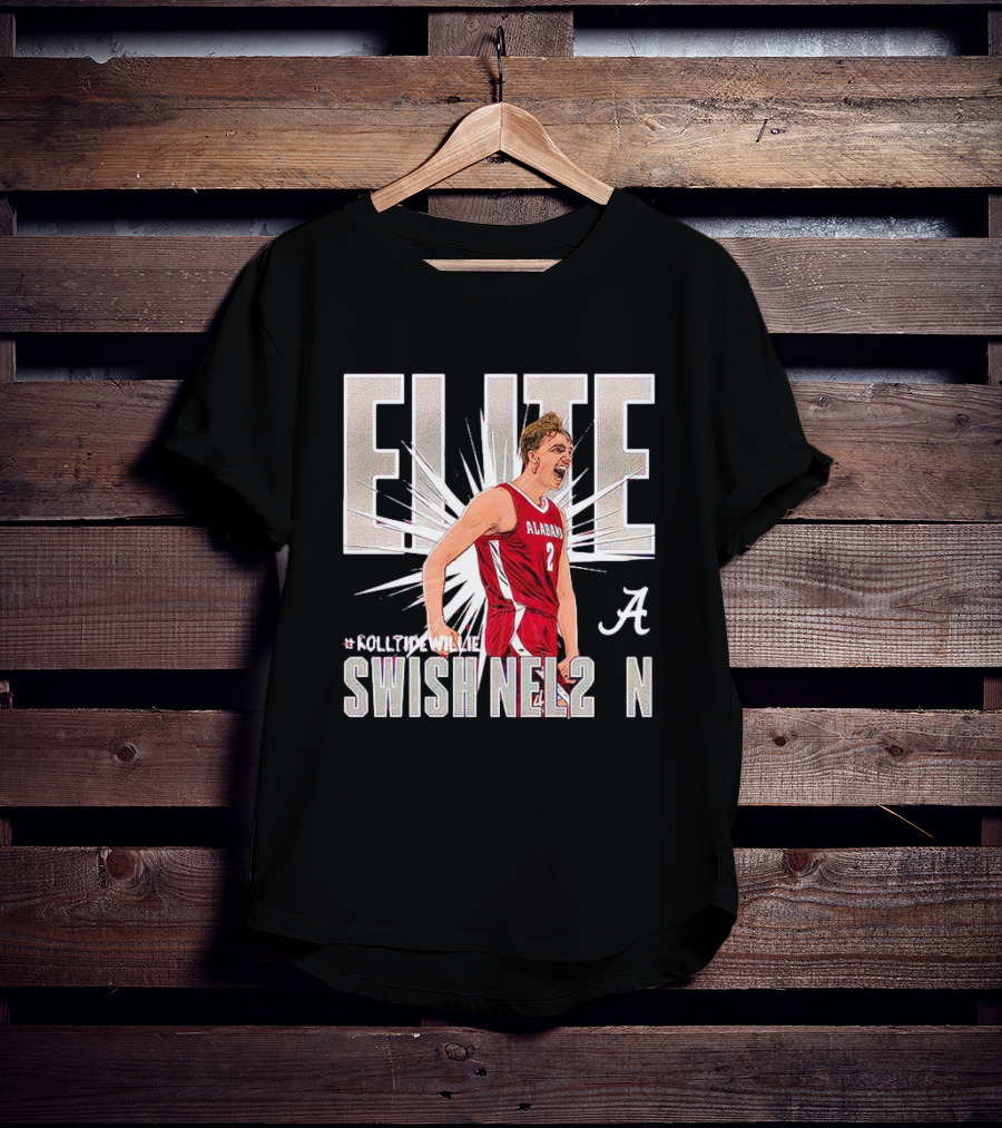 ELITE Alabama Crimson Swish Nel2n #RollTideWillie T-Shirt