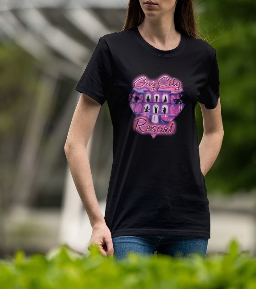 Gag City Resort Heart Silhouette Scene T-Shirt