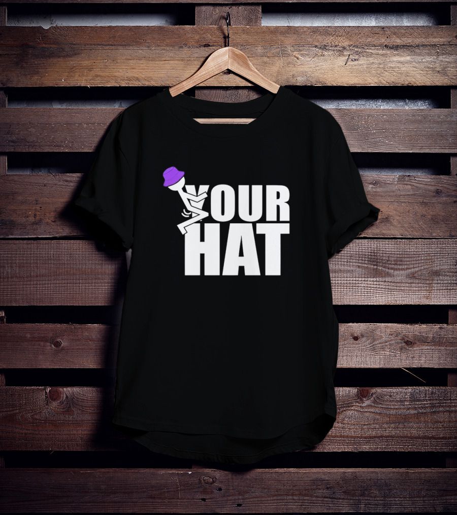 YOUR HAT Purple Bucket Stick Figure Cozy Vibe T-Shirt