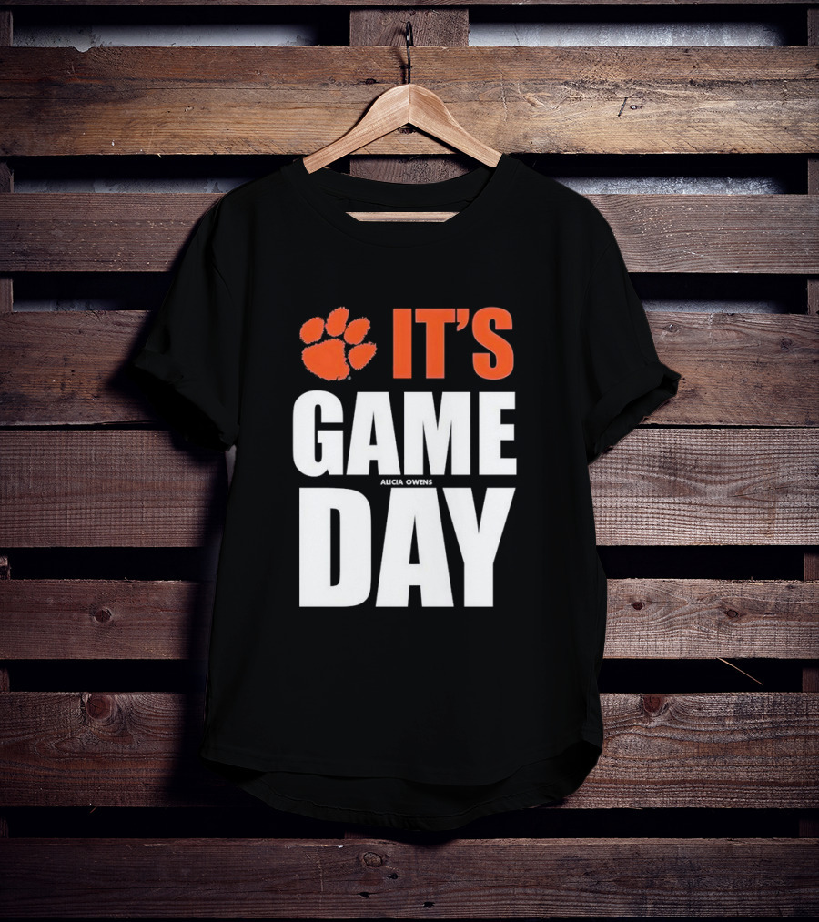 Clemson Tigers It's Game Day Paw Print Alicia Owens T-Shirt