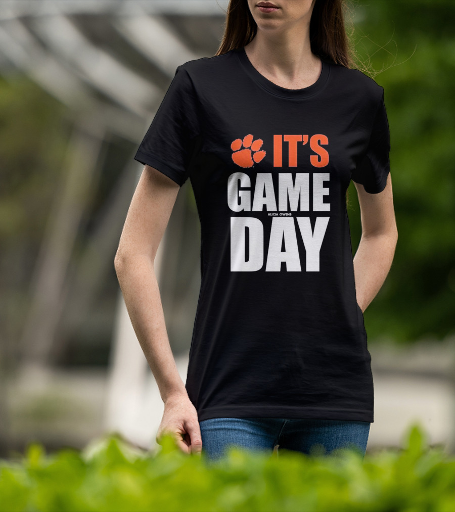 Clemson Tigers It's Game Day Paw Print Alicia Owens T-Shirt