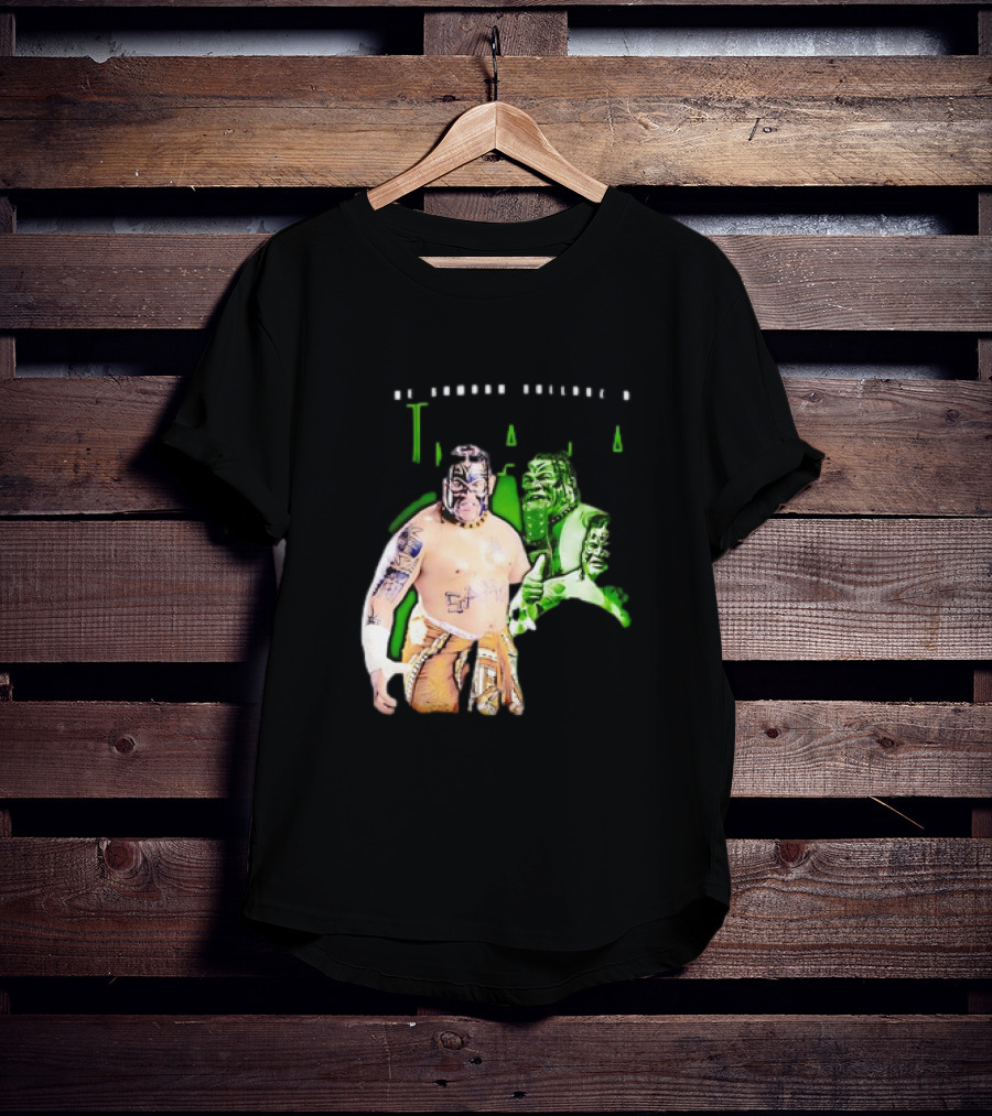 The Samoan Bulldozer Umaga Wrestler Graphic With Green Highlights T-Shirt