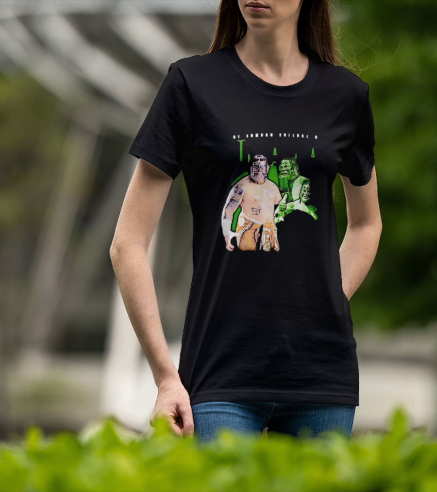 The Samoan Bulldozer Umaga Wrestler Graphic With Green Highlights T-Shirt