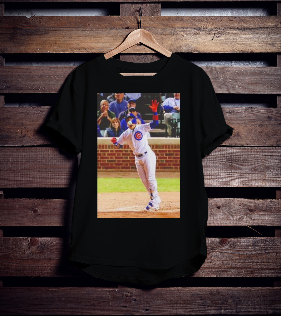 Javy Baez Chicago Cubs Blows A Bubble Hitting Second Home Run Baseball Action T-Shirt