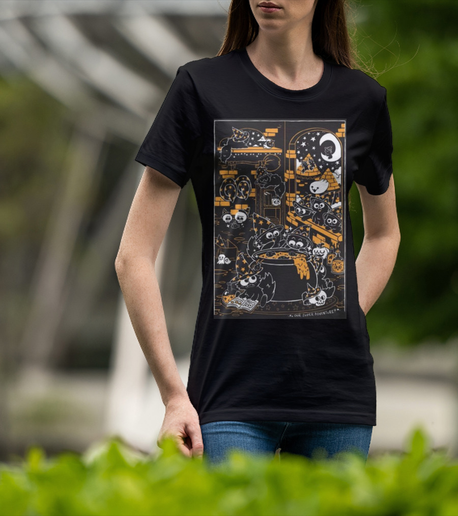 Our Super Adventure Wizard Cats In Magical Potion Room T-Shirt