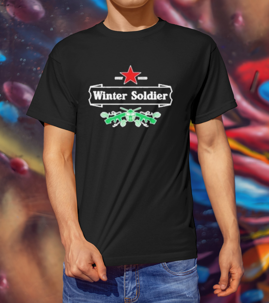 Winter Soldier Bucky Barnes Star Beer Emblem T-Shirt