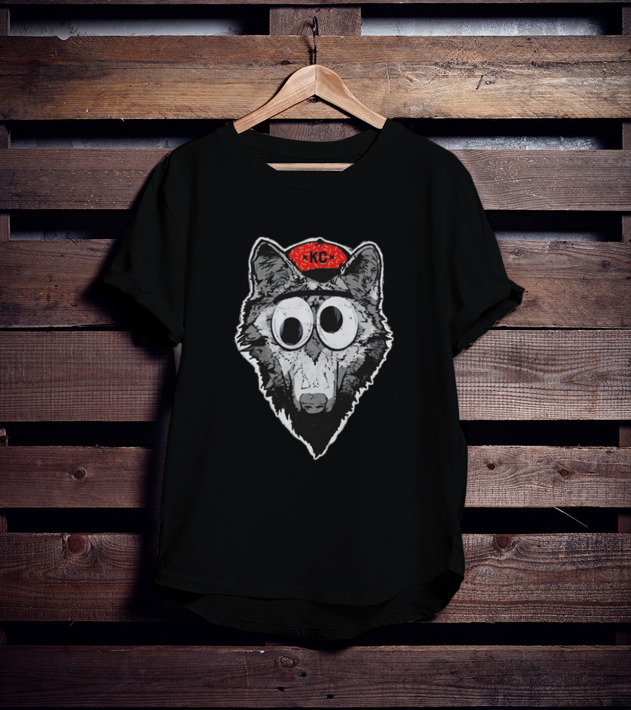 KC Wolf Pack Googly Eyes Icon With Red Cap T-Shirt