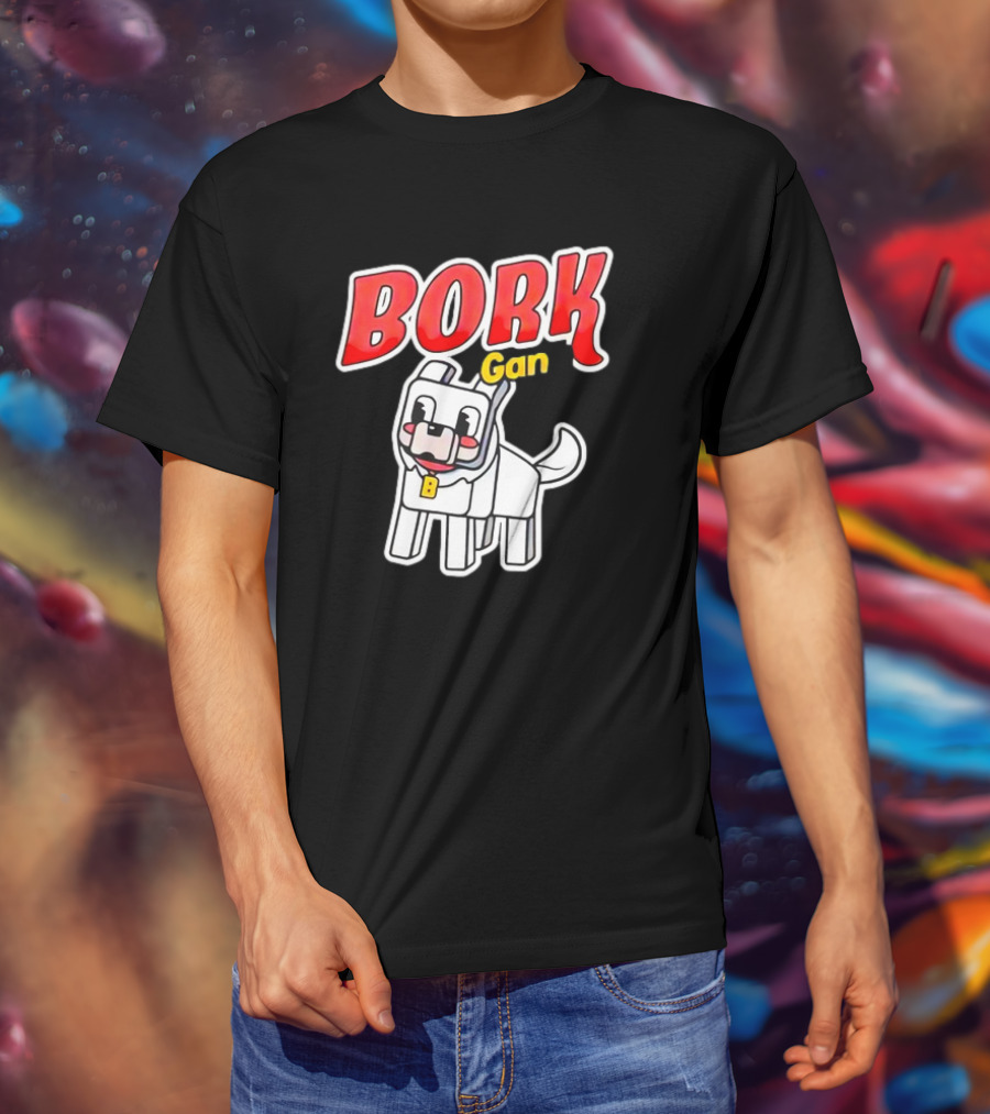 Bork Gang Dog Character With Collar T-Shirt