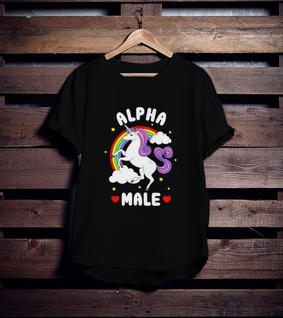 Alpha Male Unicorn Rainbow Father's Day T-Shirt