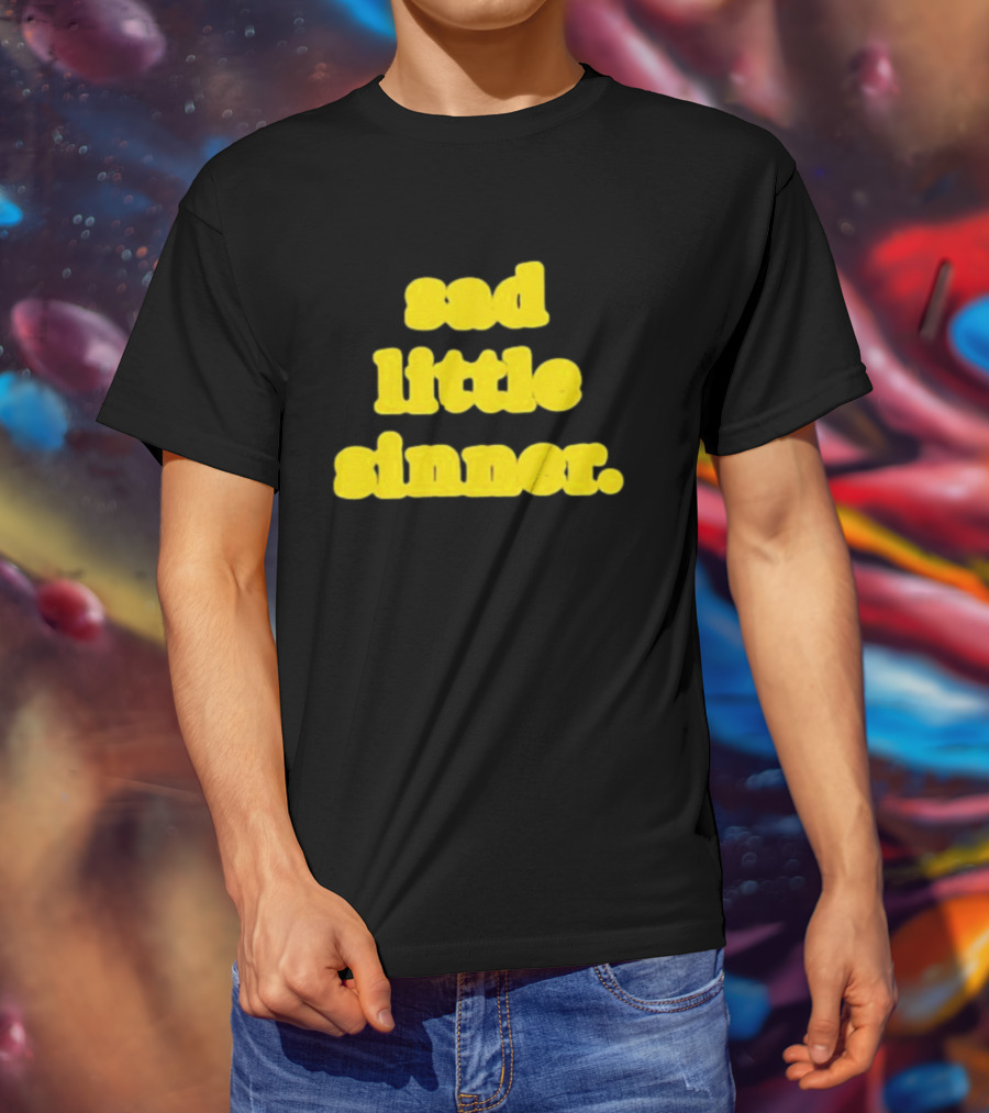 Sad Little Sinner Text Yellow Bold Font T-Shirt