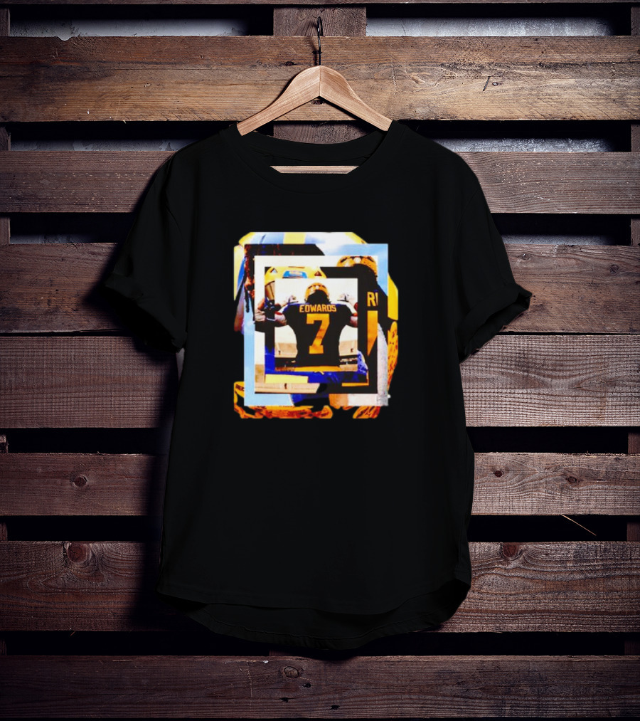 Michigan Wolverines Donovan Edwards Number 7 Football Collage T-Shirt