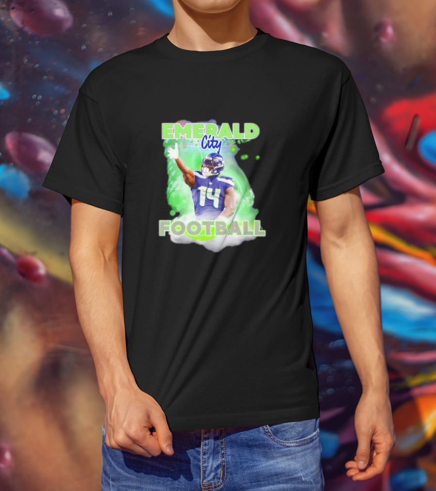 Emerald City Football DK Metcalf Seattle Seahawks 14 T-Shirt