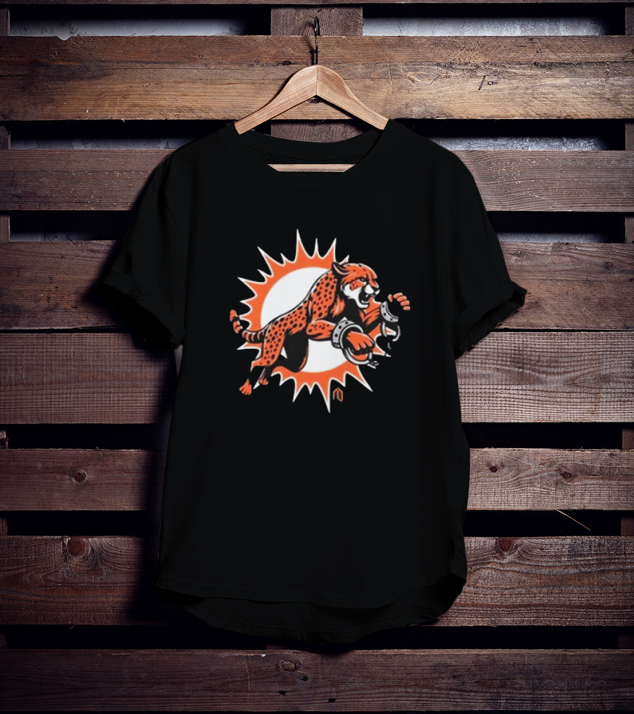 Ty Hill Athlete Cheetah Breaks Free Miami Dolphins Fusion T-Shirt