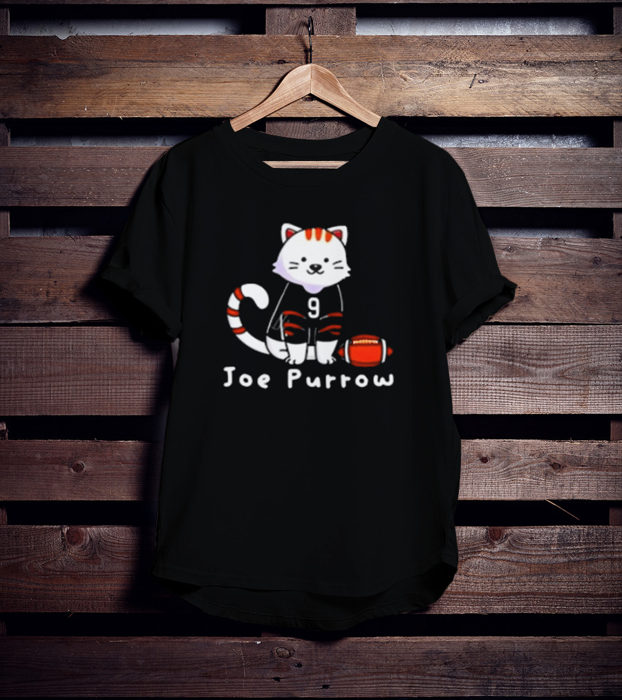 Cincinnati Bengals Cat Joe Purrow Football Player T-Shirt