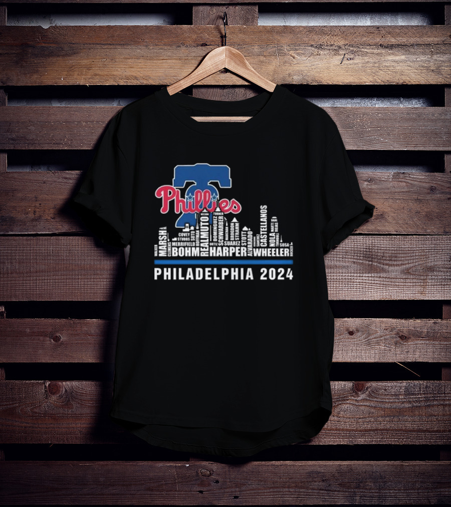 Philadelphia Phillies Player Lineup Skyline T-Shirt