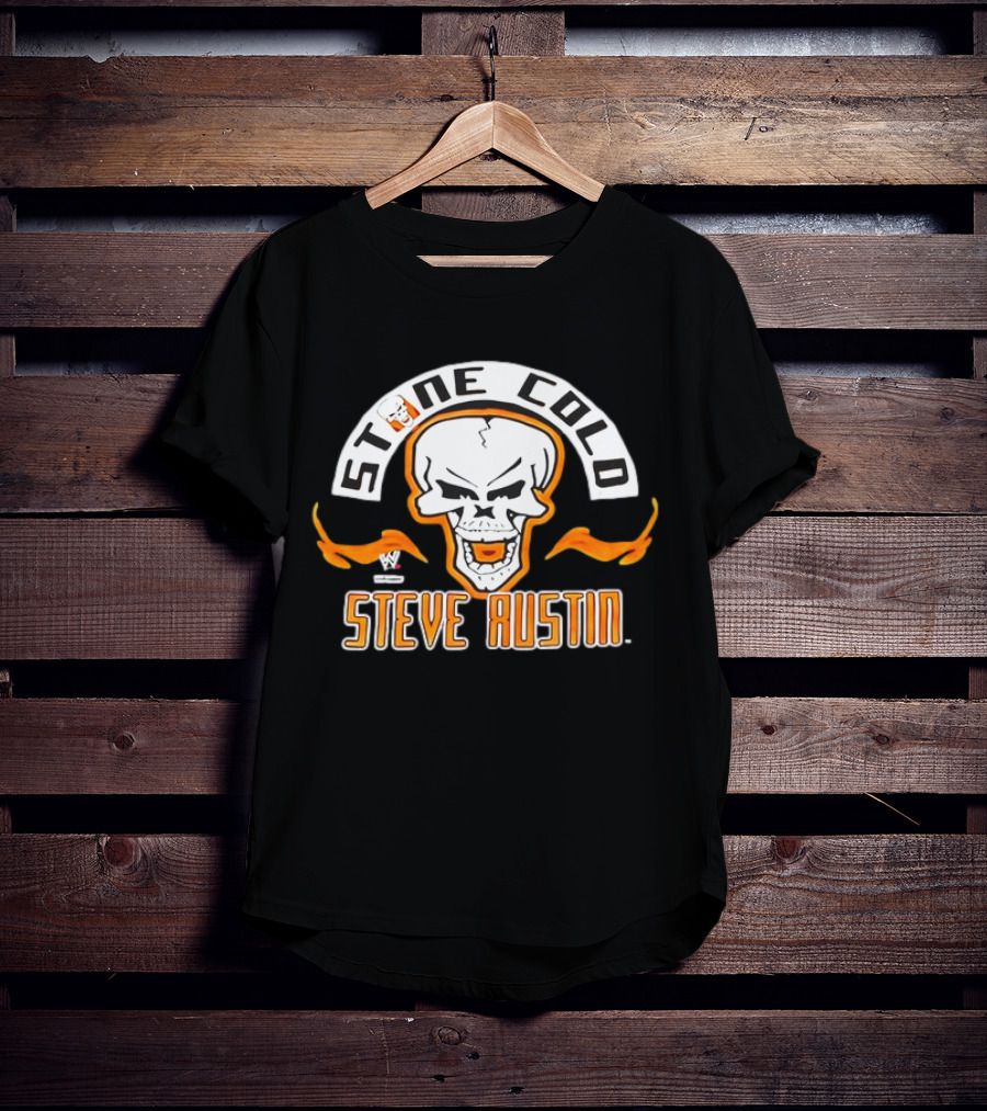 Stone Cold Steve Austin WWE Skull Flame Vintage T-Shirt