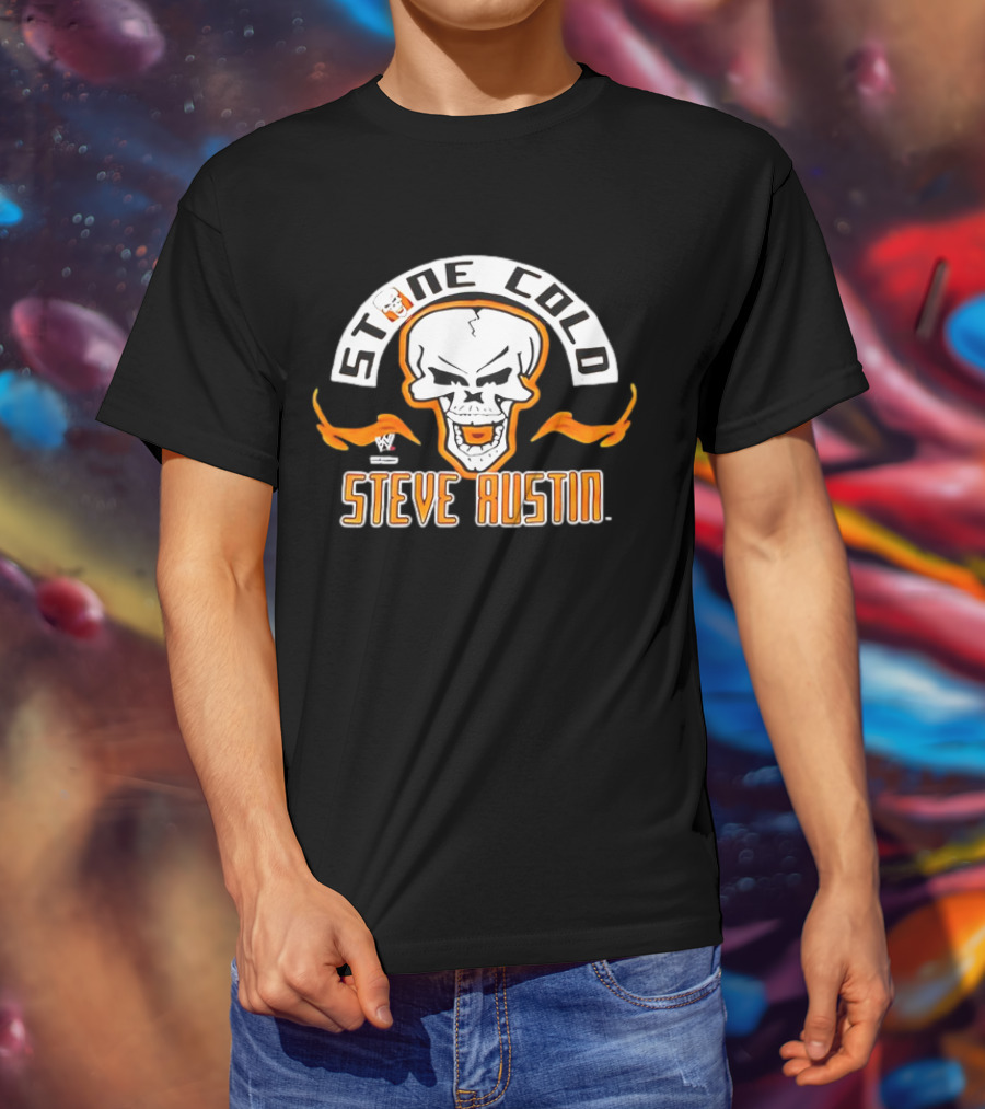 Stone Cold Steve Austin WWE Skull Flame Vintage T-Shirt