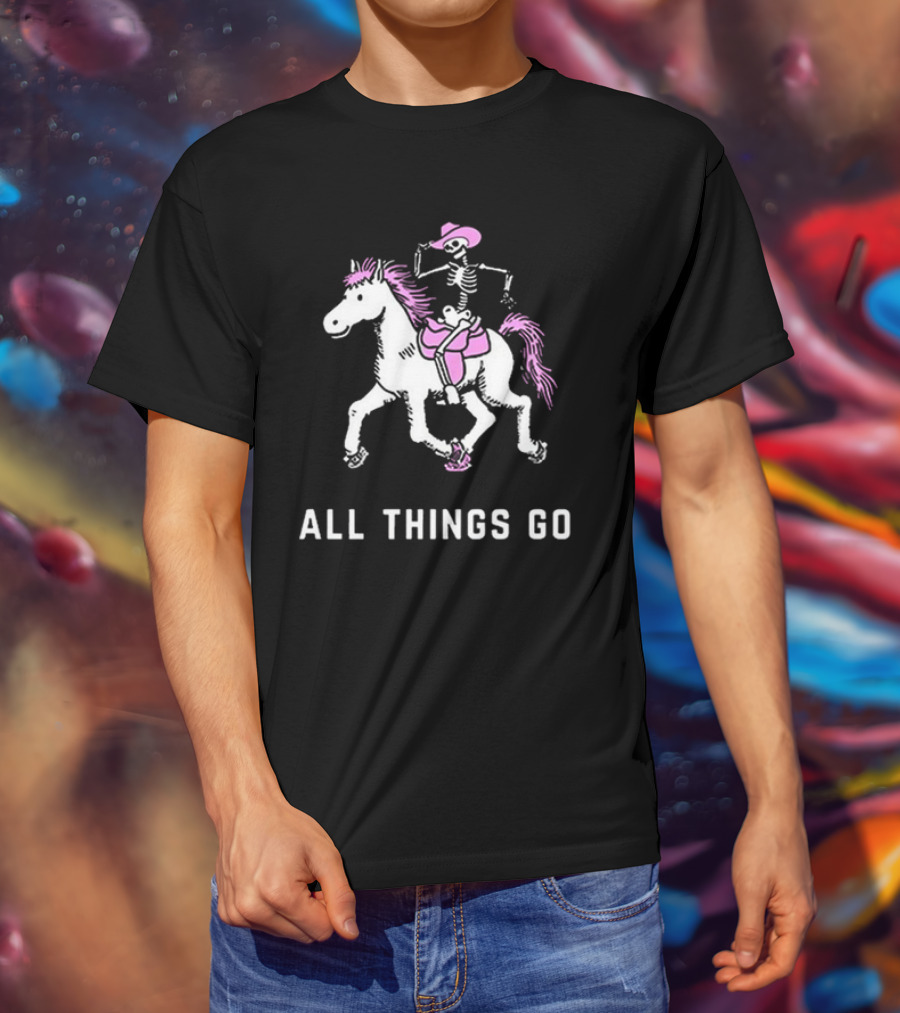 All Things Go Skeleton Riding Pony NYC Lineup T-Shirt