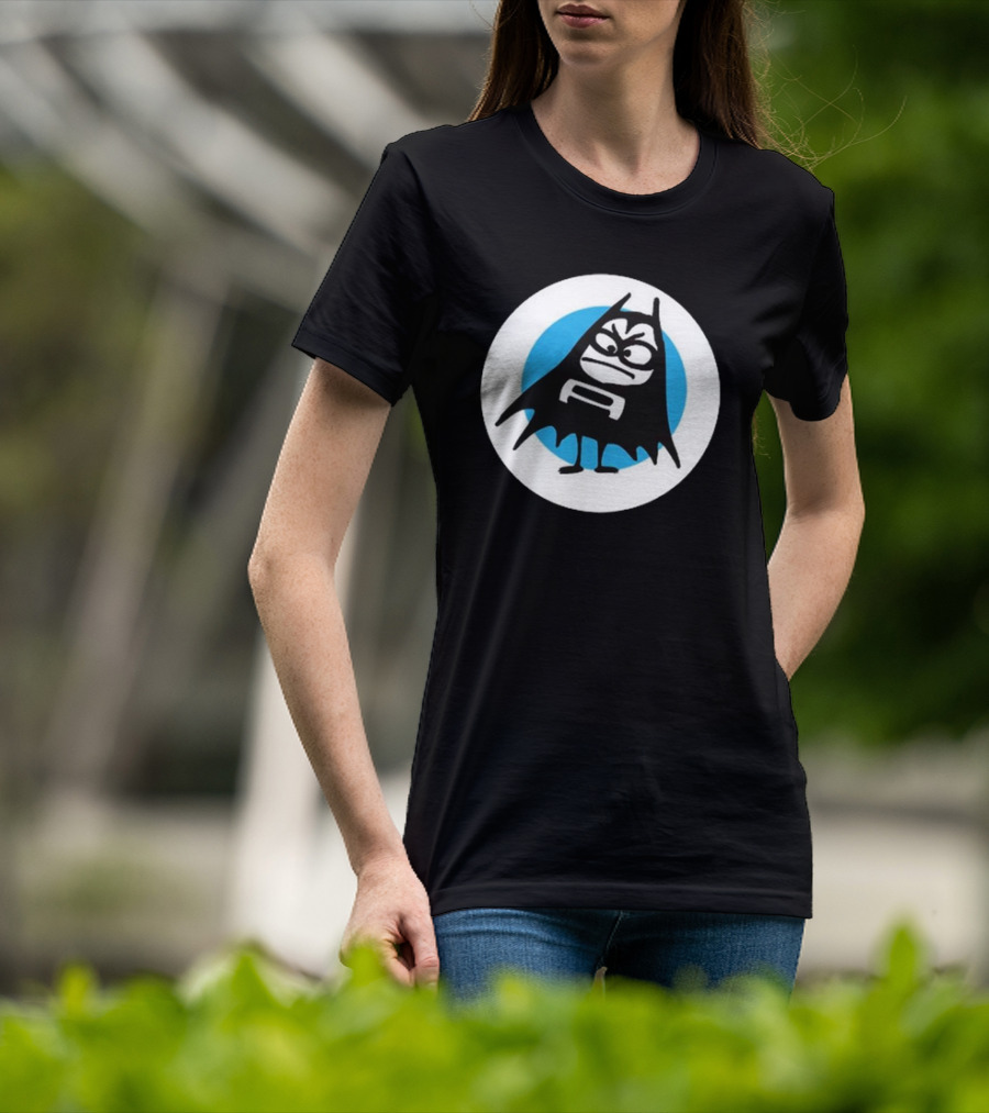 The Aquabats Lil Bat Classic Icon With Cartoon Bat And Mask In Circle T-Shirt