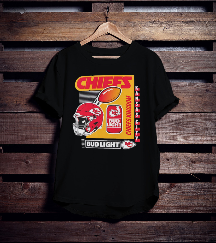 Kansas City Chiefs Bud Light Chiefs Kingdom Helmet Football Can T-Shirt