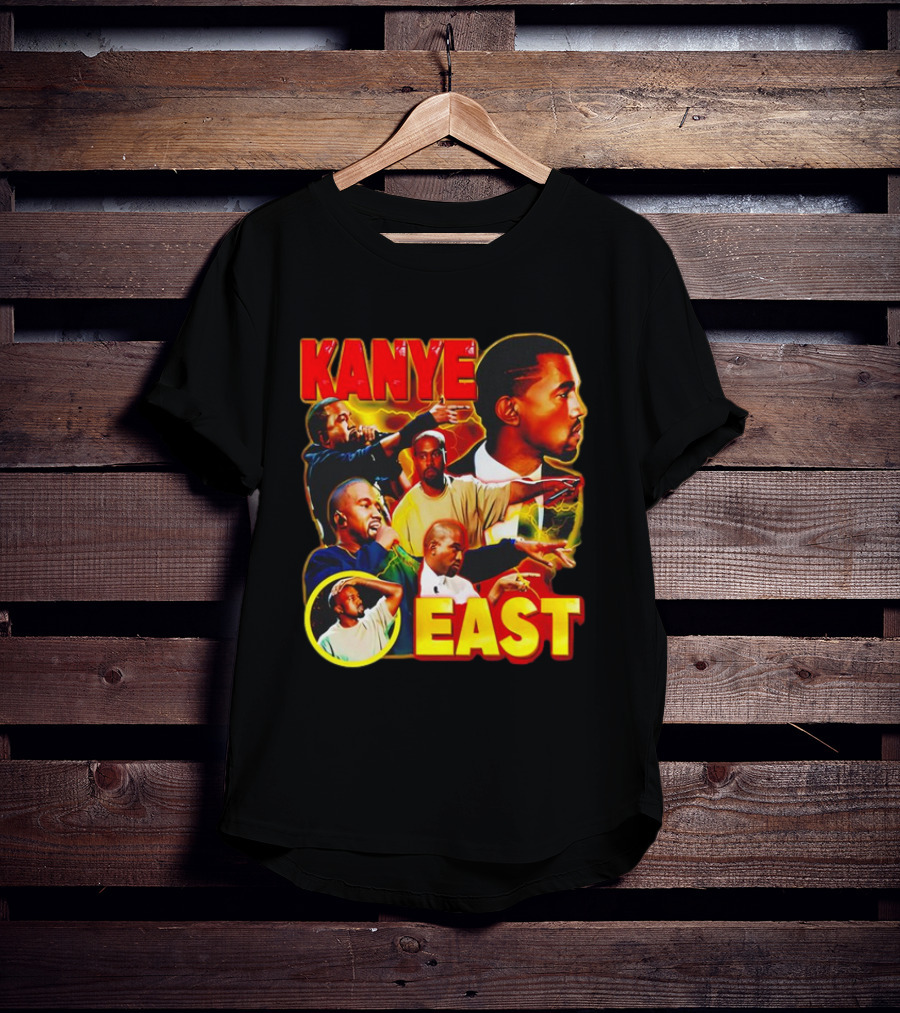 Kanye West Kanye East Rapper Star Retro Multicolor Faces T-Shirt