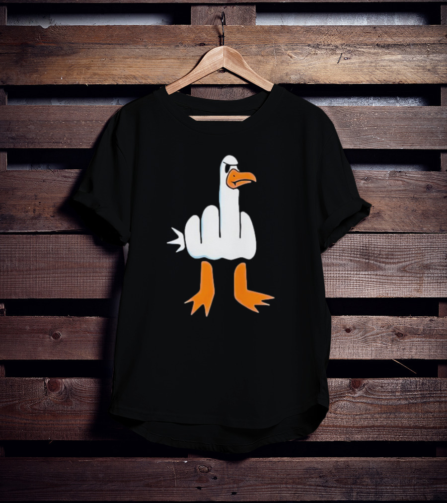 Duck Flipping The Bird Middle Finger Gesture T-Shirt