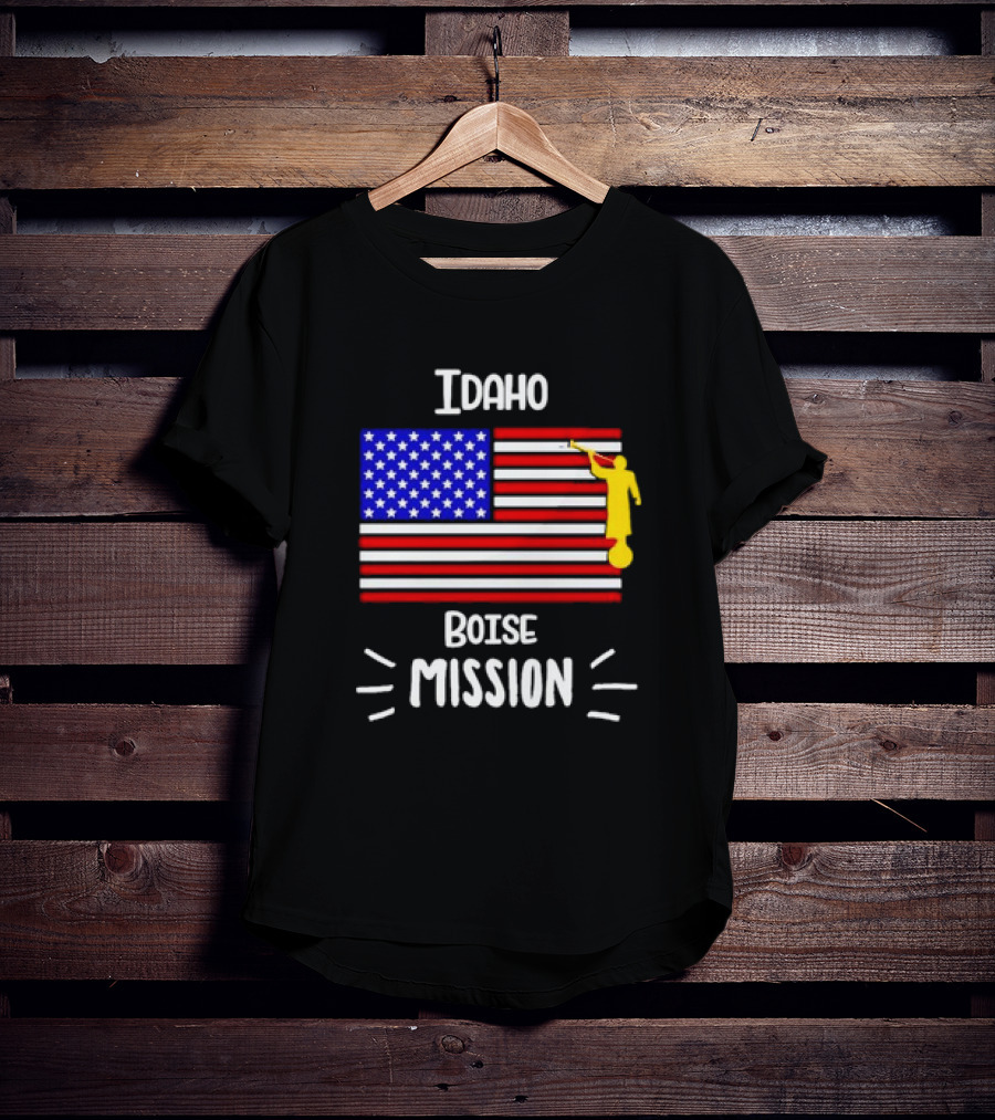 Idaho Boise Mission US Flag With Angel Moroni T-Shirt
