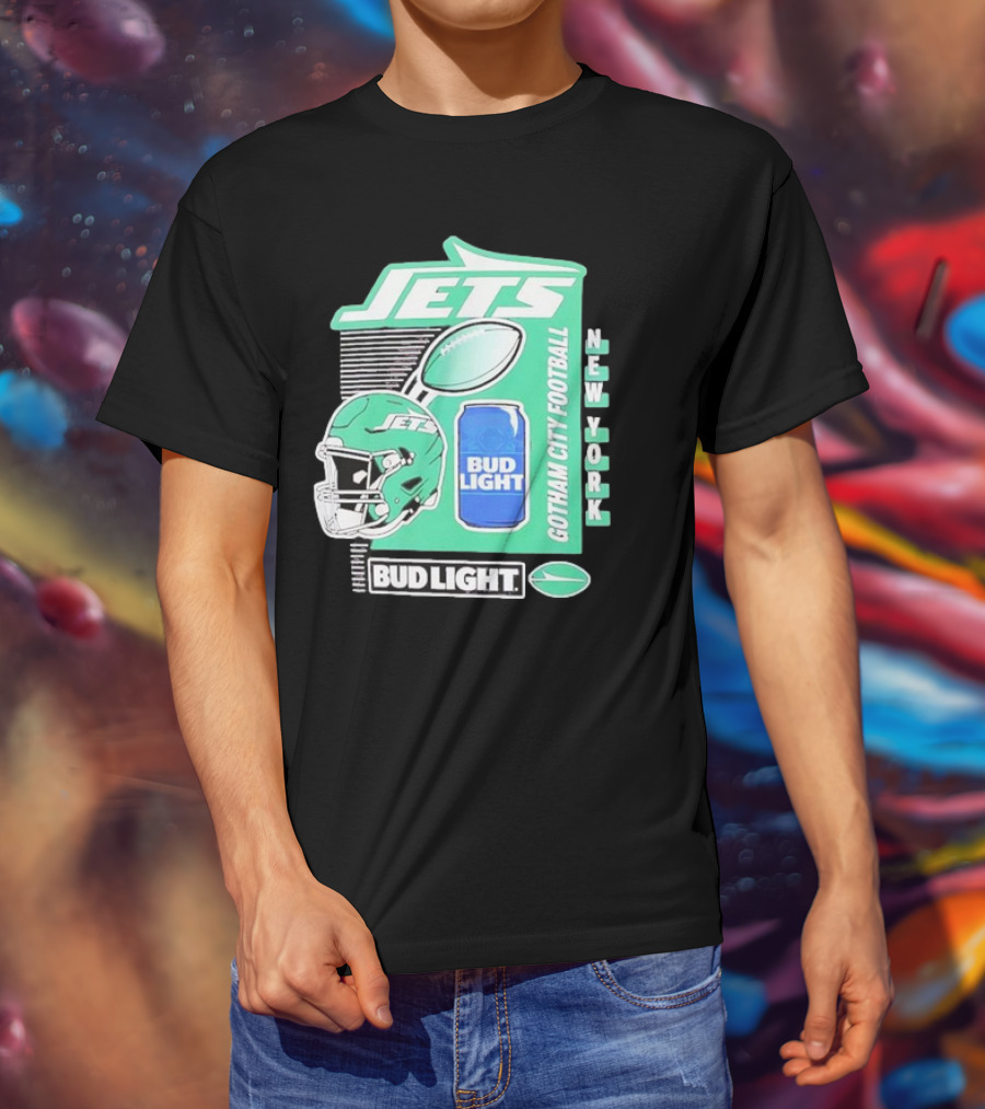 Jets New York Bud Light Gotham City Football T-Shirt