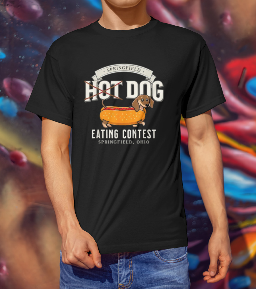 Springfield Hot Dog Eating Contest Springfield Ohio Dachshund Bun T-Shirt