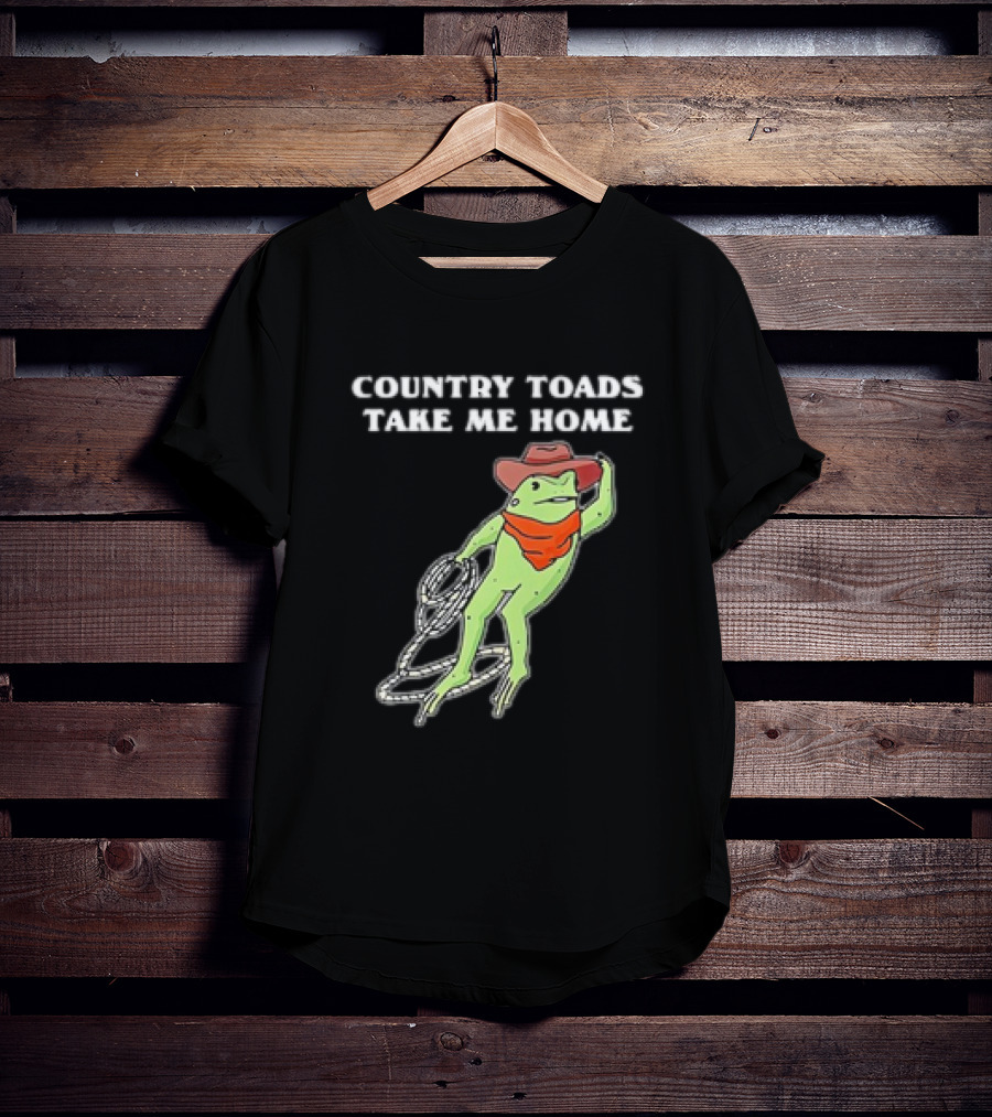 Country Toads Take Me Home Cowboy Frog Funny Western T-Shirt